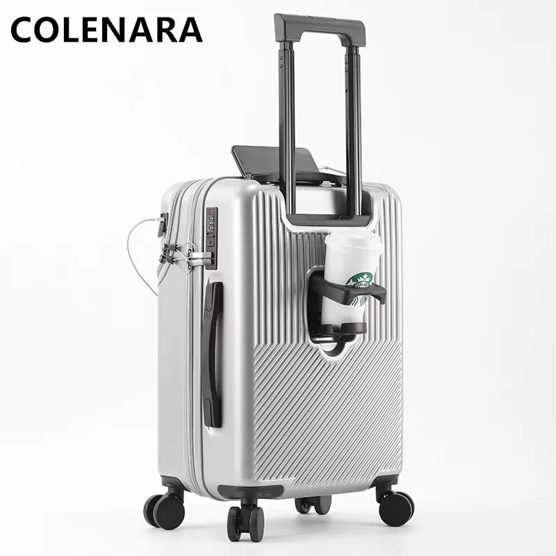 COLENARA Multi-functional Suitcase USB Charging Boarding Box Front Opening Trolley Case Case 20