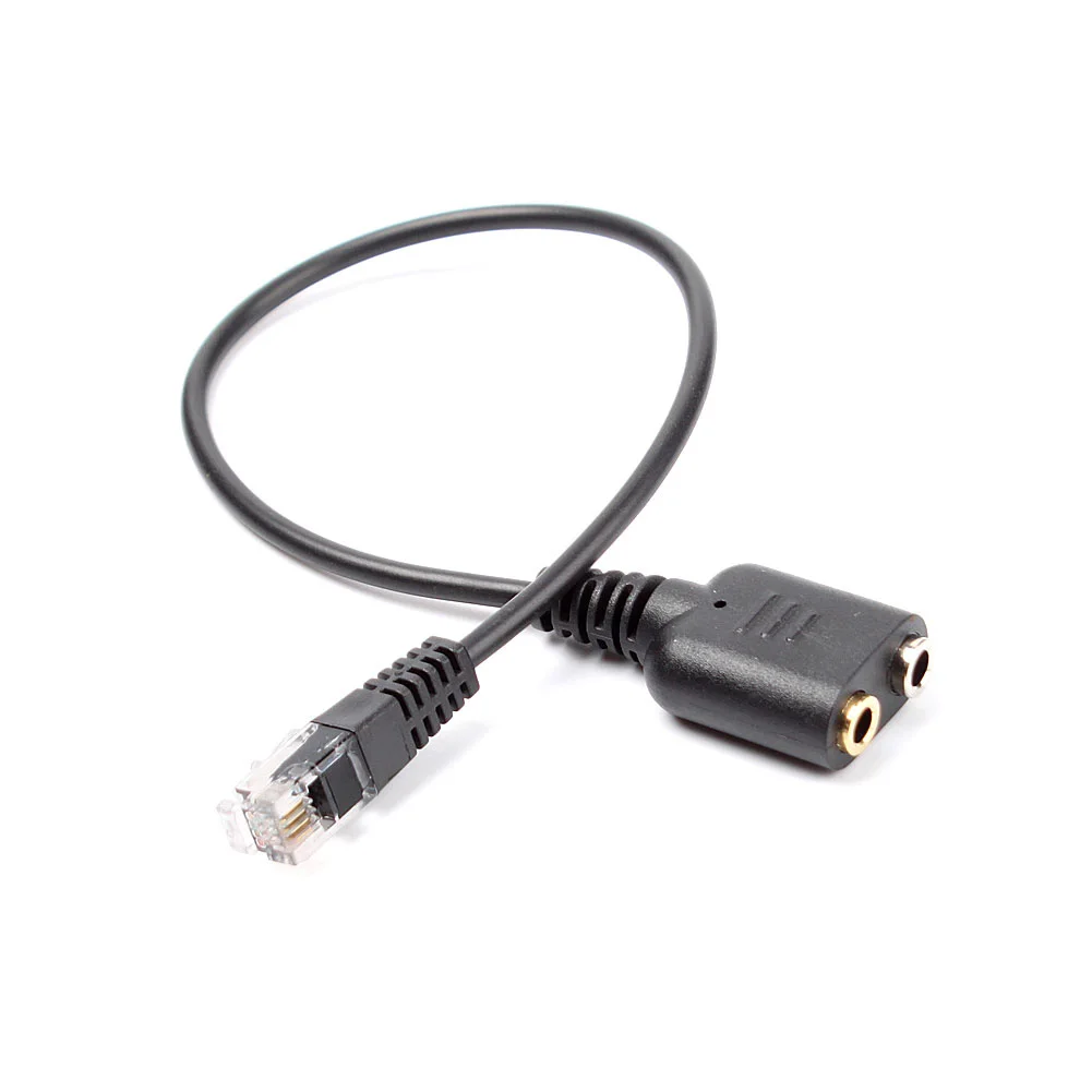 RJ11 zu Dual 3,5mm Kopfhörer Buchse Konverter Adapter Audio Kabel 20CM #73791 – Detail 2