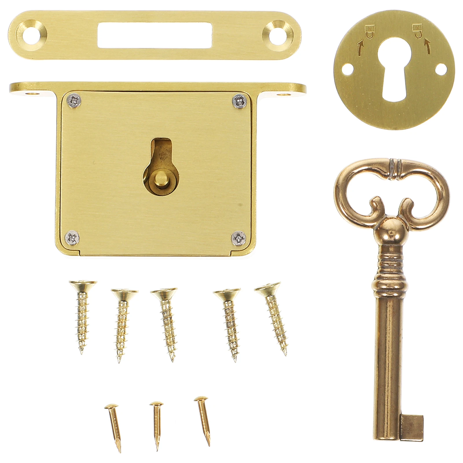 

Vintage Copper Lock for Desk Drawer Square Brass Cabinet Locks with Keys Retro Furniture Lock for Wooden Box Child Furniture