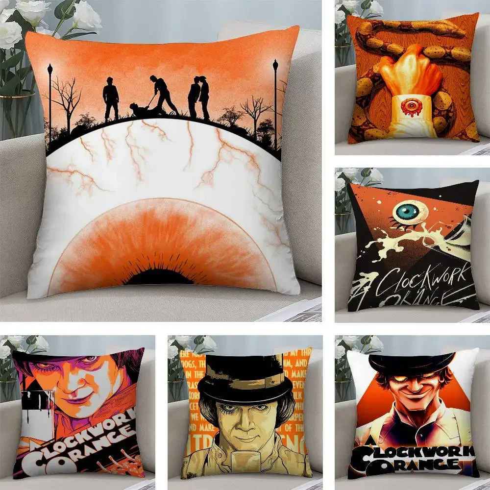 Film C-Clockwork Orange Double-sided Printed pillow cover Short plush Suitable living rooms bedrooms sofas throw cushion cover