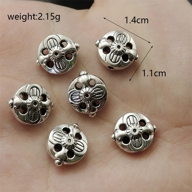 Charming Tibetan Silver Bronze Perforated Cap Gasket DIY Handmade Earrings Bracelets Needle And Thread Connectors Accessories