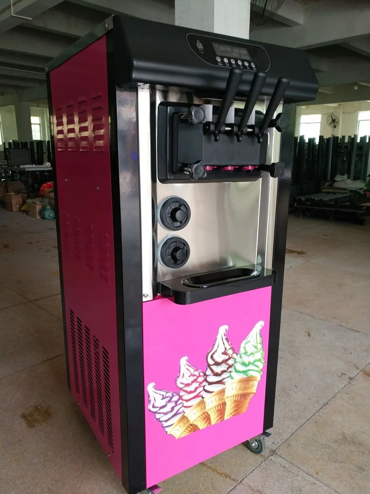 Commercial Vertical Soft Ice Cream Maker Machine Electric 220V 50HZ with Three Different Flavors For Sale in Kuwait