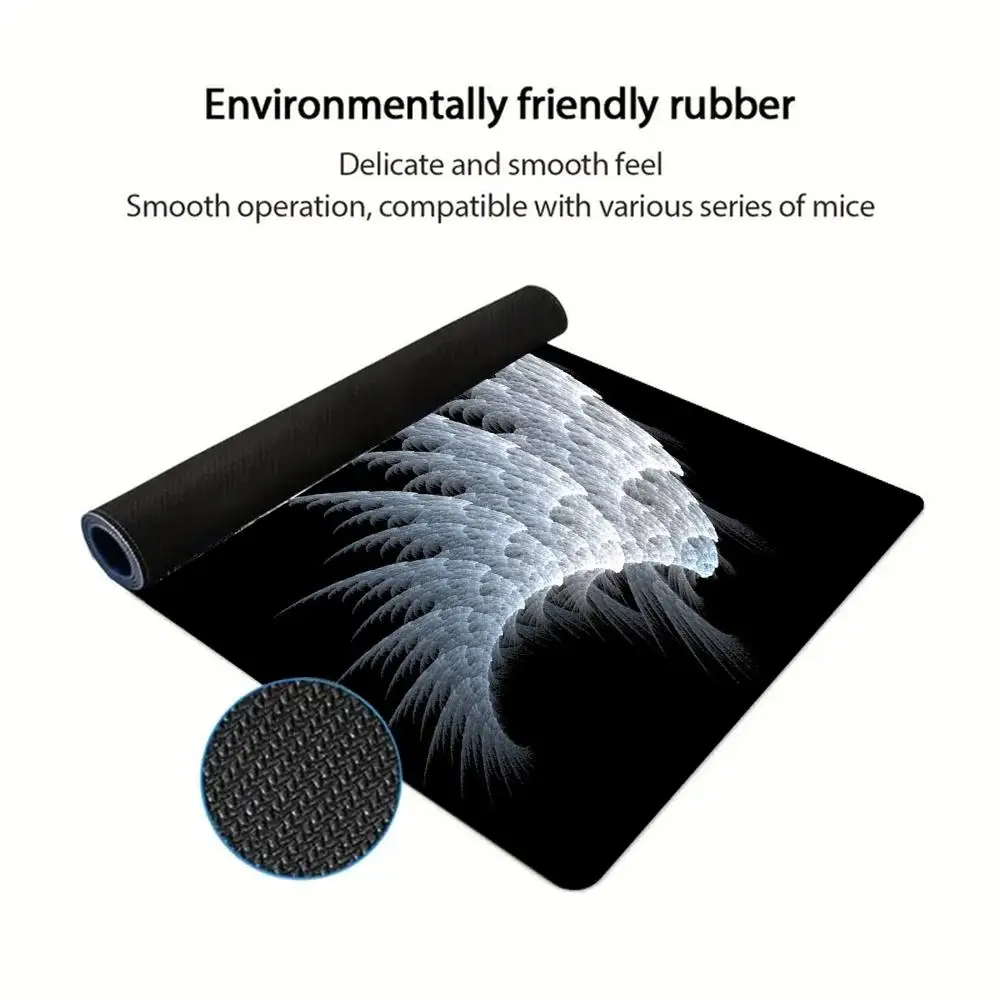 추상 천사 날개 마우스 패드 데스크 매트 고무 미끄럼 방지 사각형 데스크탑 매트 PC 키보드 긴 게임 패드 사무실 액세서리 XXL