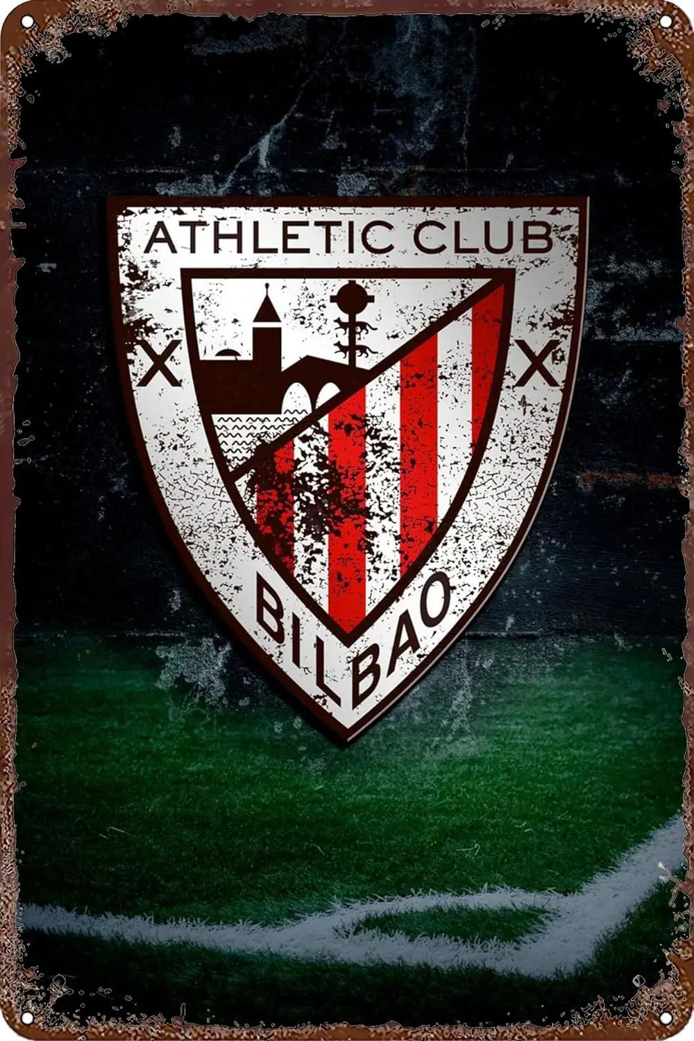 Athletic Bilbao gra plakatowa Retro zabawny metalowy znak blacha znaki znak blaszany, dekoracja ścienna na zewnątrz domu 8x12 cali