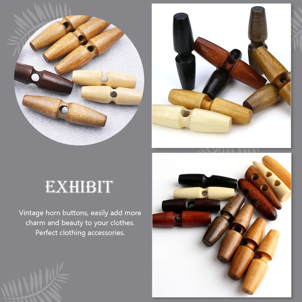 

20Pcs Exquisite Wooden Coat Buttons Creative Vintage Design for Sweaters Jackets Backpacks Coat Button Sewing Button