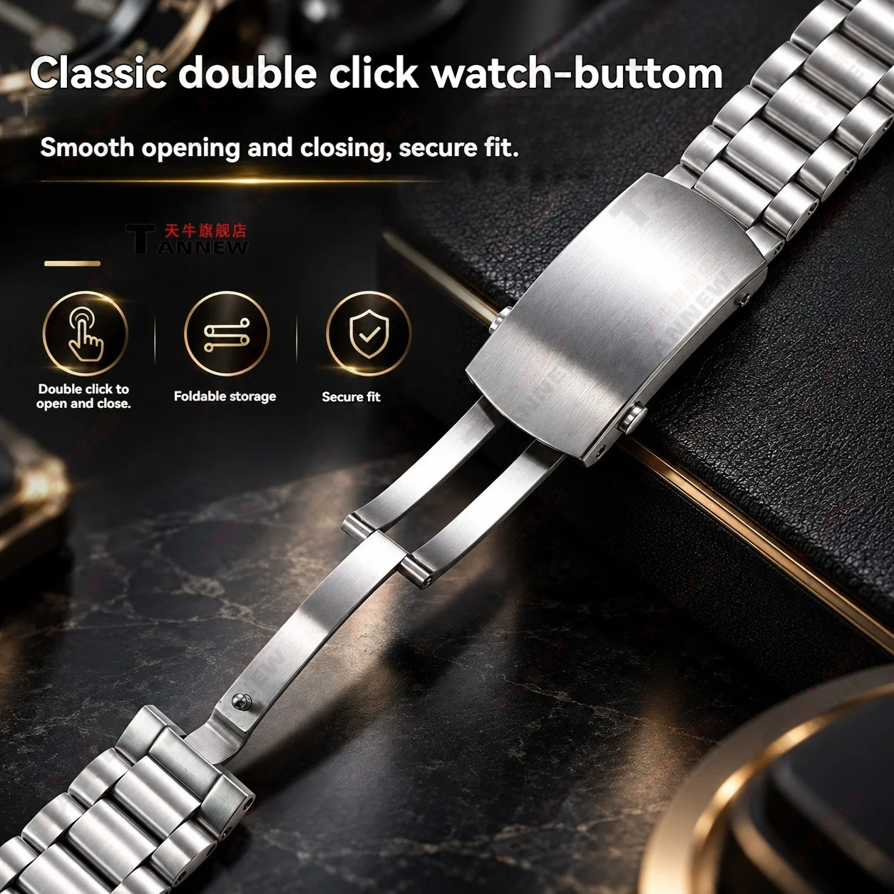 21mm strap Curved End Steel Bracelet for Omega Seamaster Planet Ocean 600, Solid Replacement watch Band