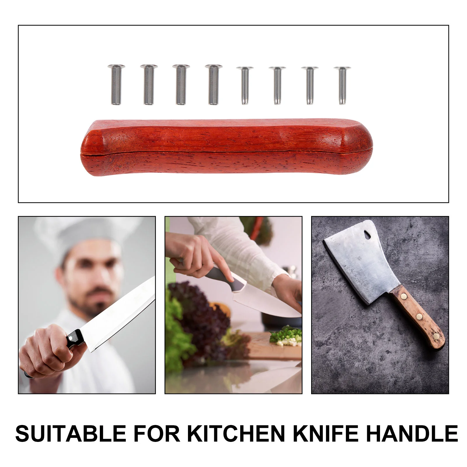 Kitchen Knife Handle Chef Knifes Wood Grip Accessory Component Replacement Replaceable Wooden Parts