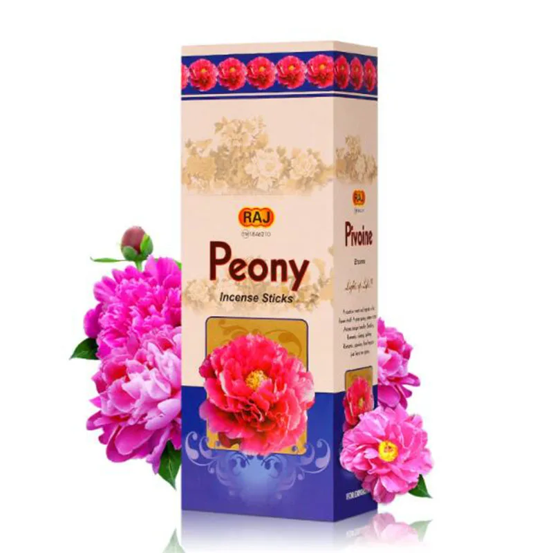 India Incense Big Box Peony Flavor Stick Incense Flower Fragrance Aroma Incense for Indoor Living Room Smell Supply