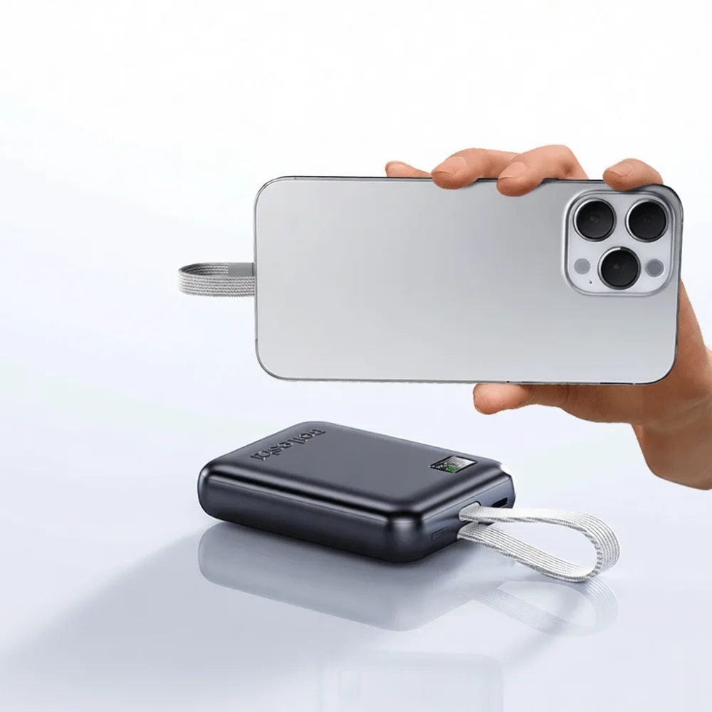 Mini Fast Charging Power Bank 20000mAh Built In Cable Portable External Battery Charger Slim Pocket Size For All Phones