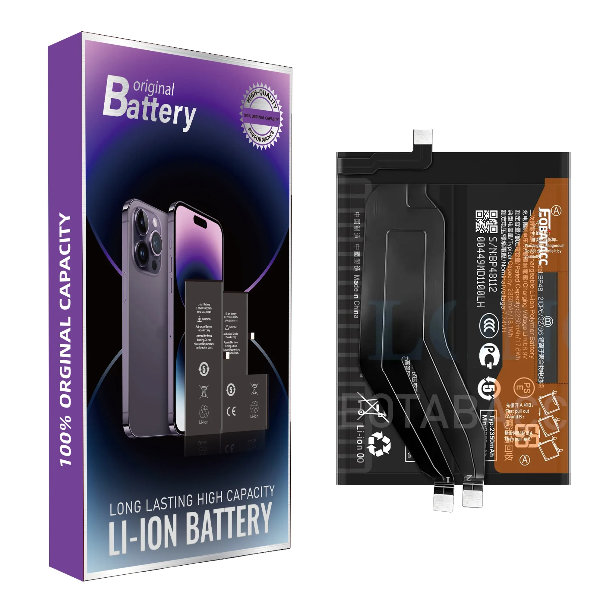 2025 Years EOBATACC New 100% Original Battery BP48 For  Xiaomi Poco F4 GT/Redmi K50 Gaming  Batteries + Free Tools