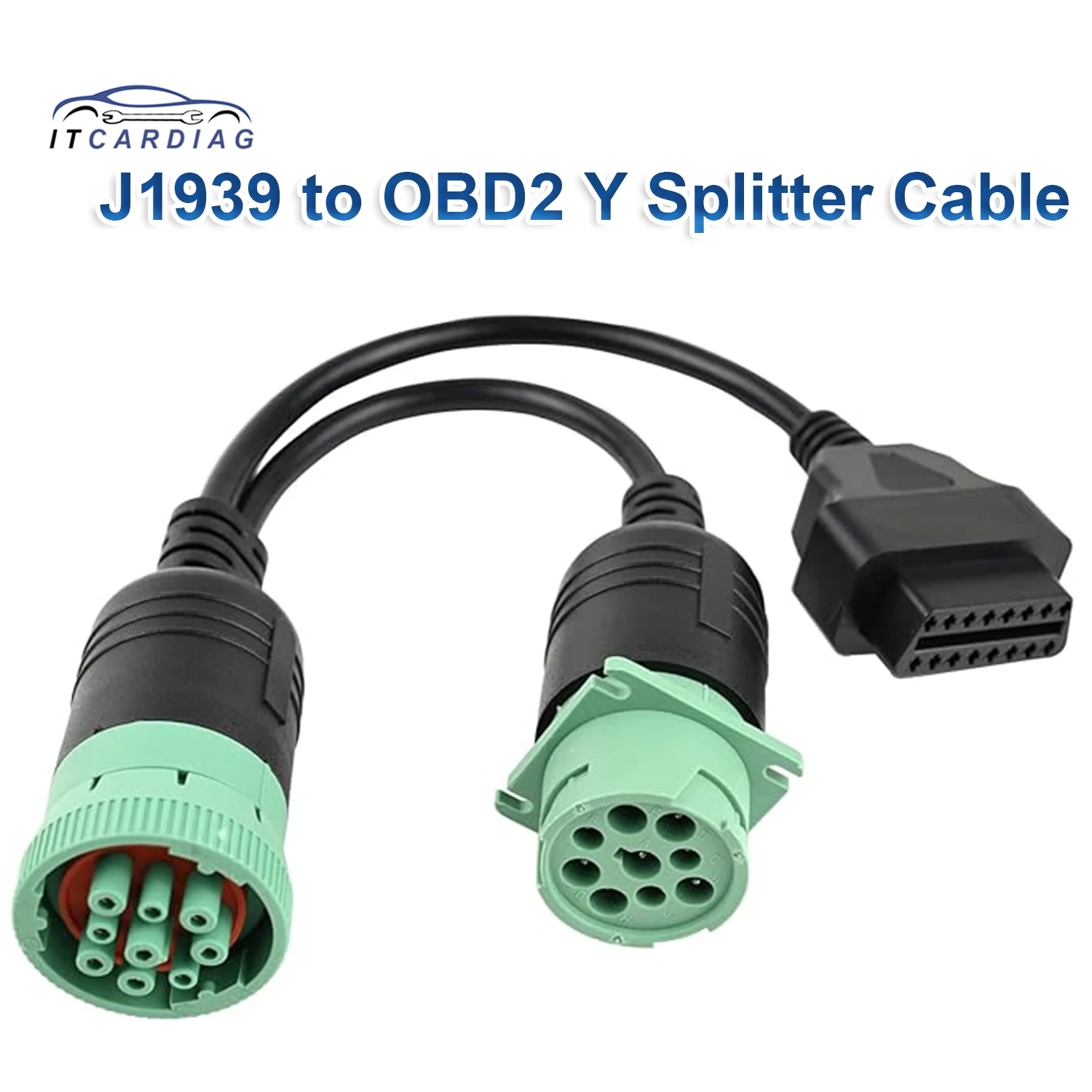 

For Cummins Splitter Y Cable OBD OBD2 9 Pin to J1939 Female and OBD2 16 Pin J1962 Female OBD2 Truck Diagnostic Scanner Cable