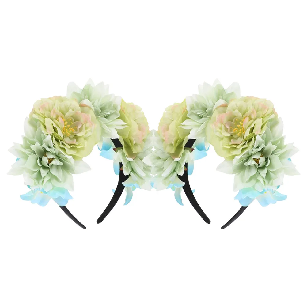 

2 шт. повязки на голову с цветочным принтом, винтажные аксессуары для волос с искусственными цветами, женские украшения для головы, вечерние повязки для волос, повязка на голову с цветочным принтом