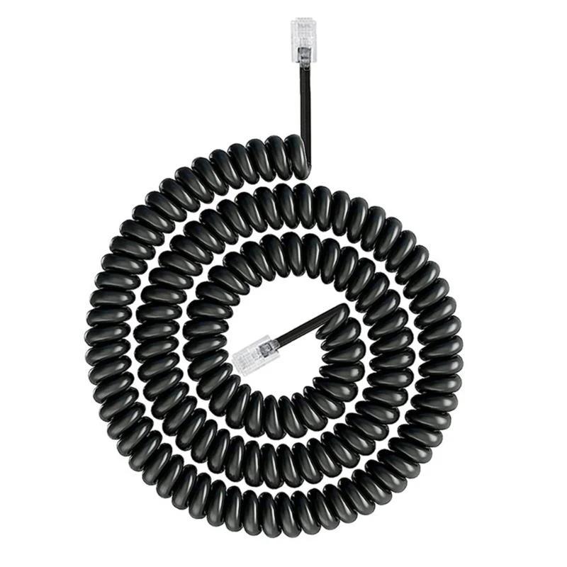 JU64 RJ9 RJ11 4P4C Telephone Handset Cord Coiled Fix Landline Phone Wire For Clear Calls And Durability 200cm 300cm