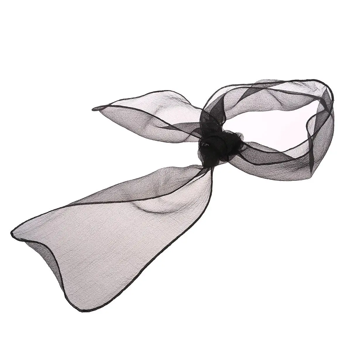 

Solid Color Organza Shaped Neck Women Accessories Black Fringe Sheer Chiffon Fashion Kerchief Feeling