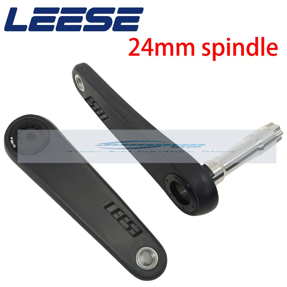 

LEESE Integrated Road Carbon Fiber Crank, Ultra Light 24mm Titanium, Shaft Compatible Power Meter Disc Claw BCD110