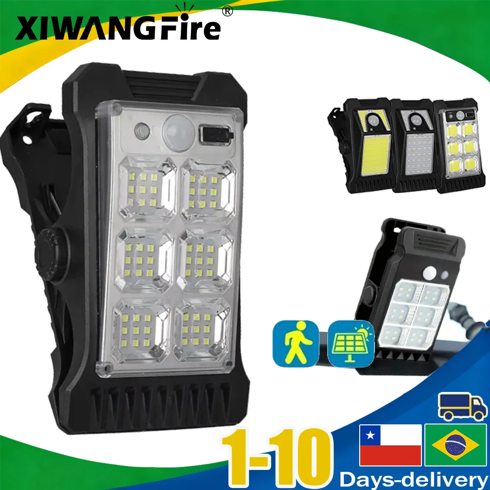 1 قطعة في الهواء الطلق COB LED الشمسية كليب ضوء المحمولة مقاوم للماء الجسم الاستشعار مصباح فناء مصباح الحديقة فناء المنزل التخييم أضواء الجدار #1