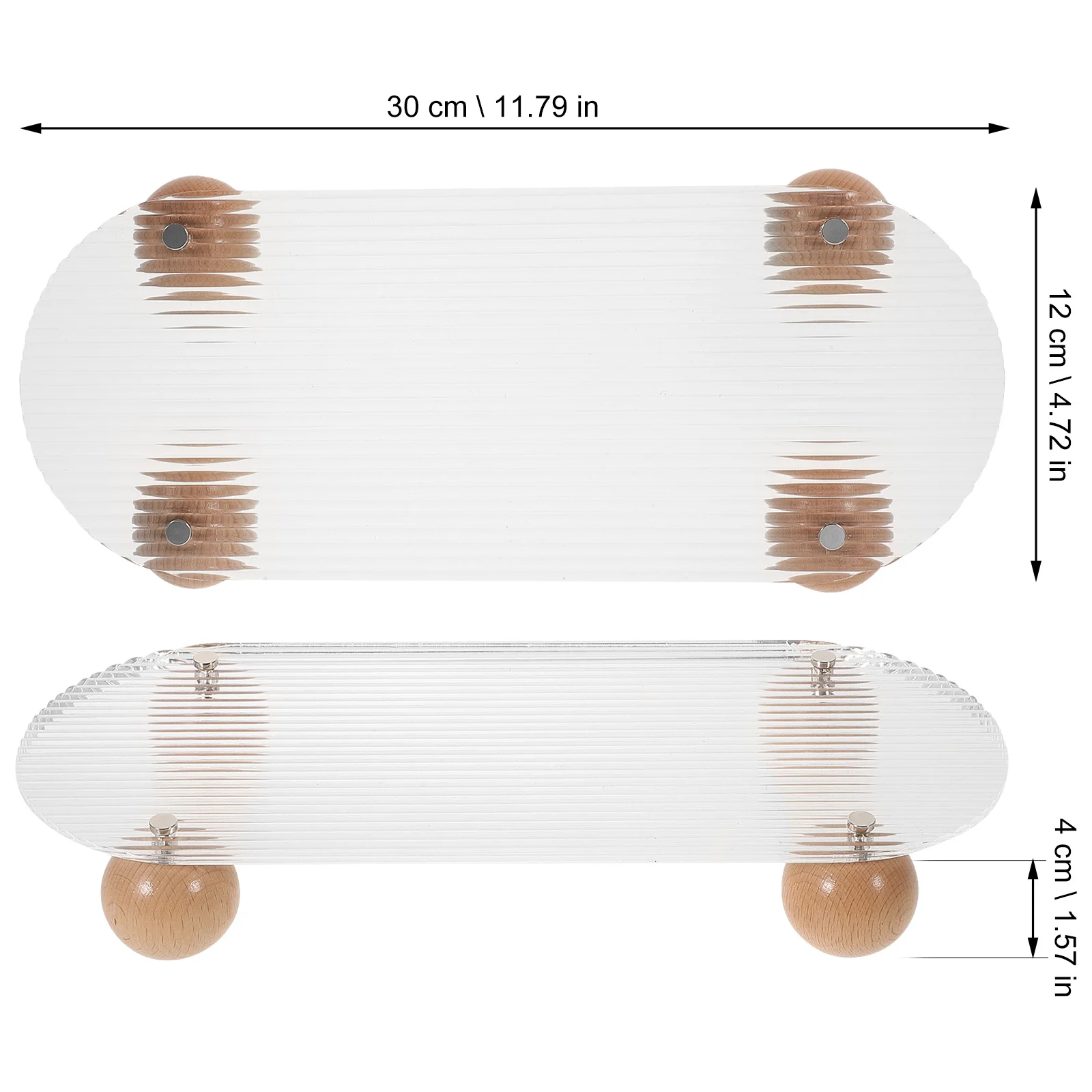 

Wooden Ball Acrylic Tray Perfume Bathroom Vanity Trays Stainless Steel for