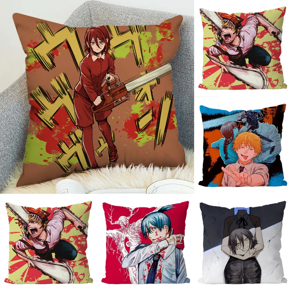 

chainsaw man Luxury Pillow Covers Double-sided For Car Pillows 45x45 Cushions Cover Home and Decoration Sofa Pillowcase 50x50