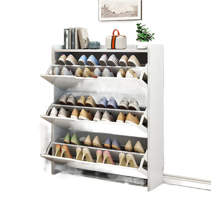 

Tipping bucket shoe cabinet rack 17cm ultra-thin narrow foyer simplel household white large capacity