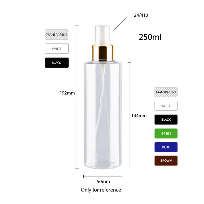 24pcs 100ml 120ml 150ml 200ml 250ml Silver Gold Aluminum Perfume Mist Sprayer Plastic Bottles Personal Care Container