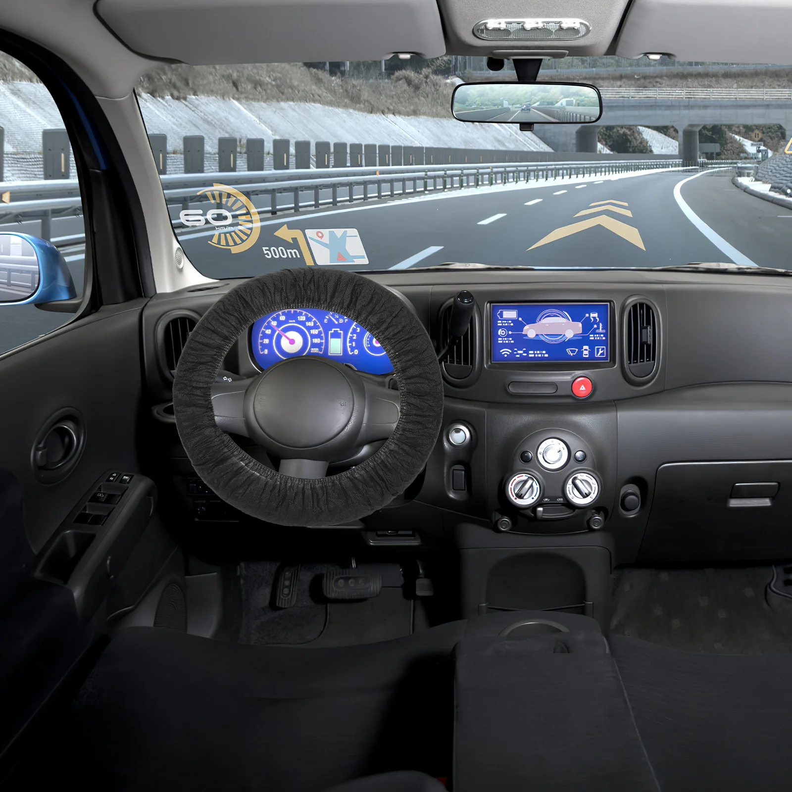 

50pcs Car Steering Wheel Cover Nonwoven Disposable Protector Universal For Vehicle Auto Accessories Flexible Cover For Valet