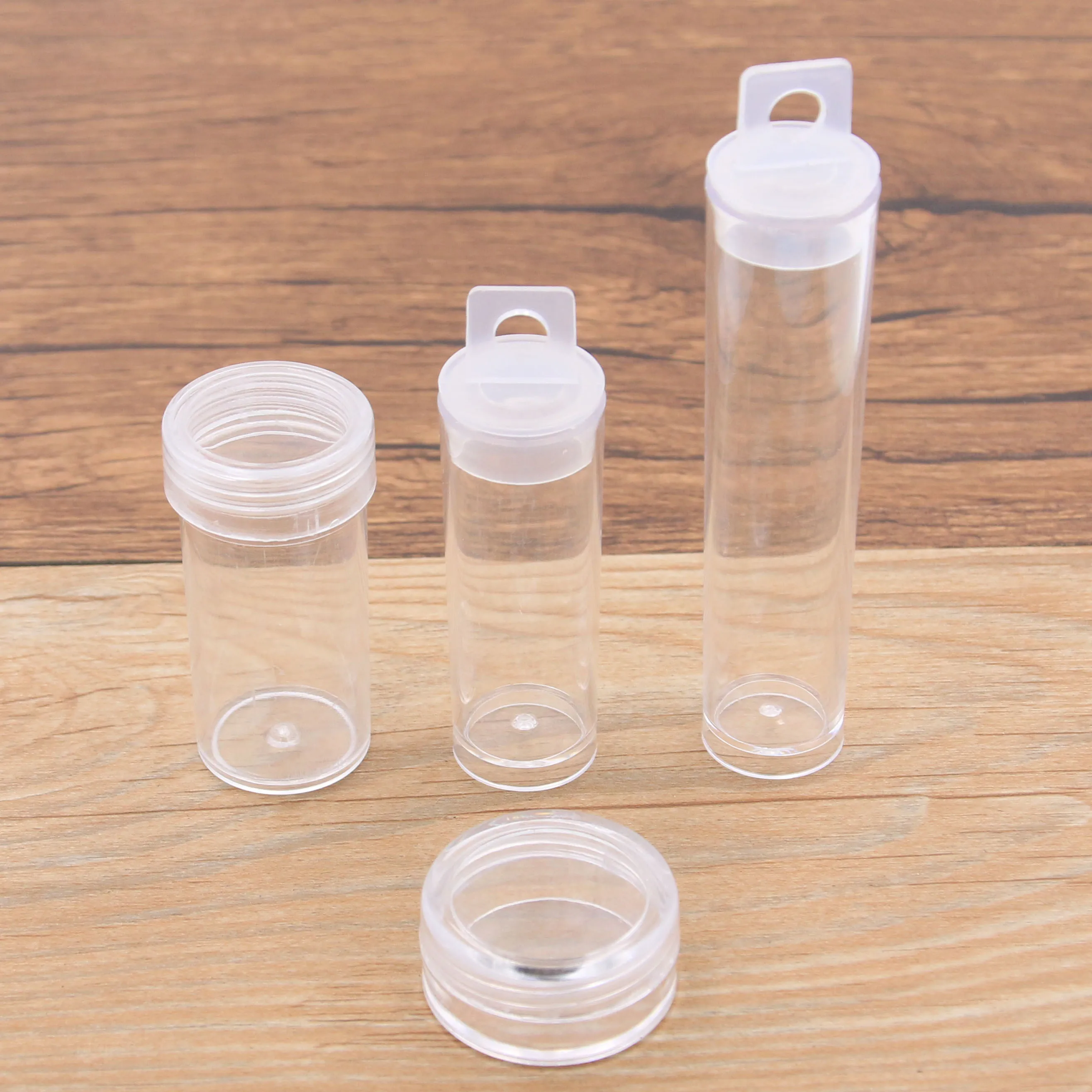 5pcs 4 Styles 2020 New PP Transparent Box plastic Box Jewelry Part Element Container Small Clear Round Box With Lid Storage Case