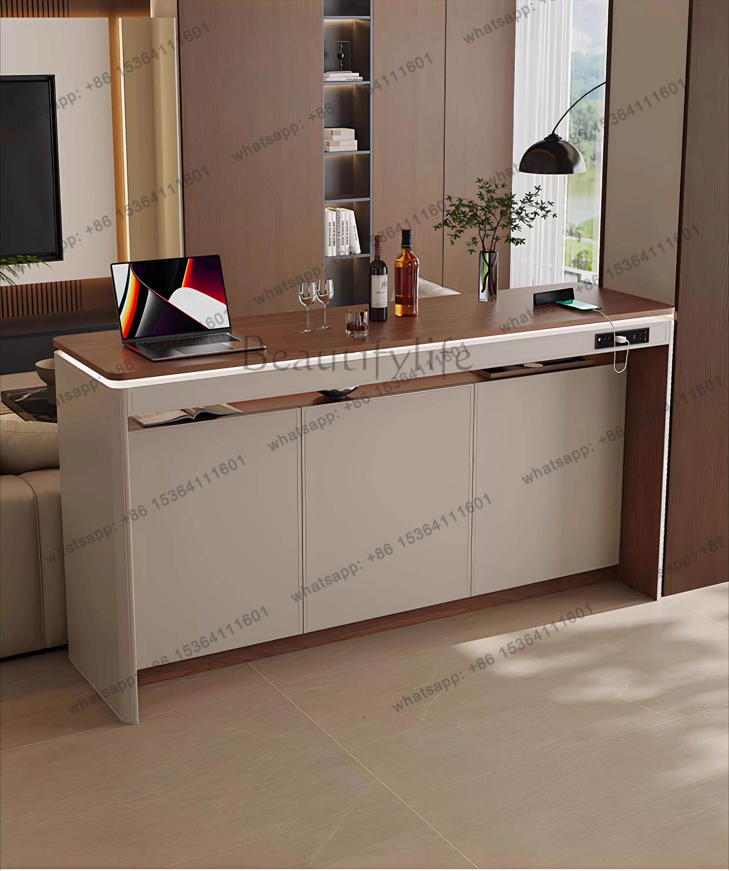 Sofa back rock slab bar table living room horizontal hall partition open kitchen middle island table dining bar table integrated