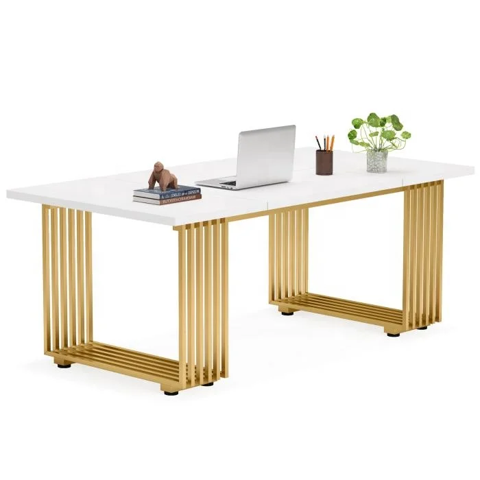 

Tribesigns Computer Desk High Quality Modern Luxury White Wooden Executive Desk for Home Office