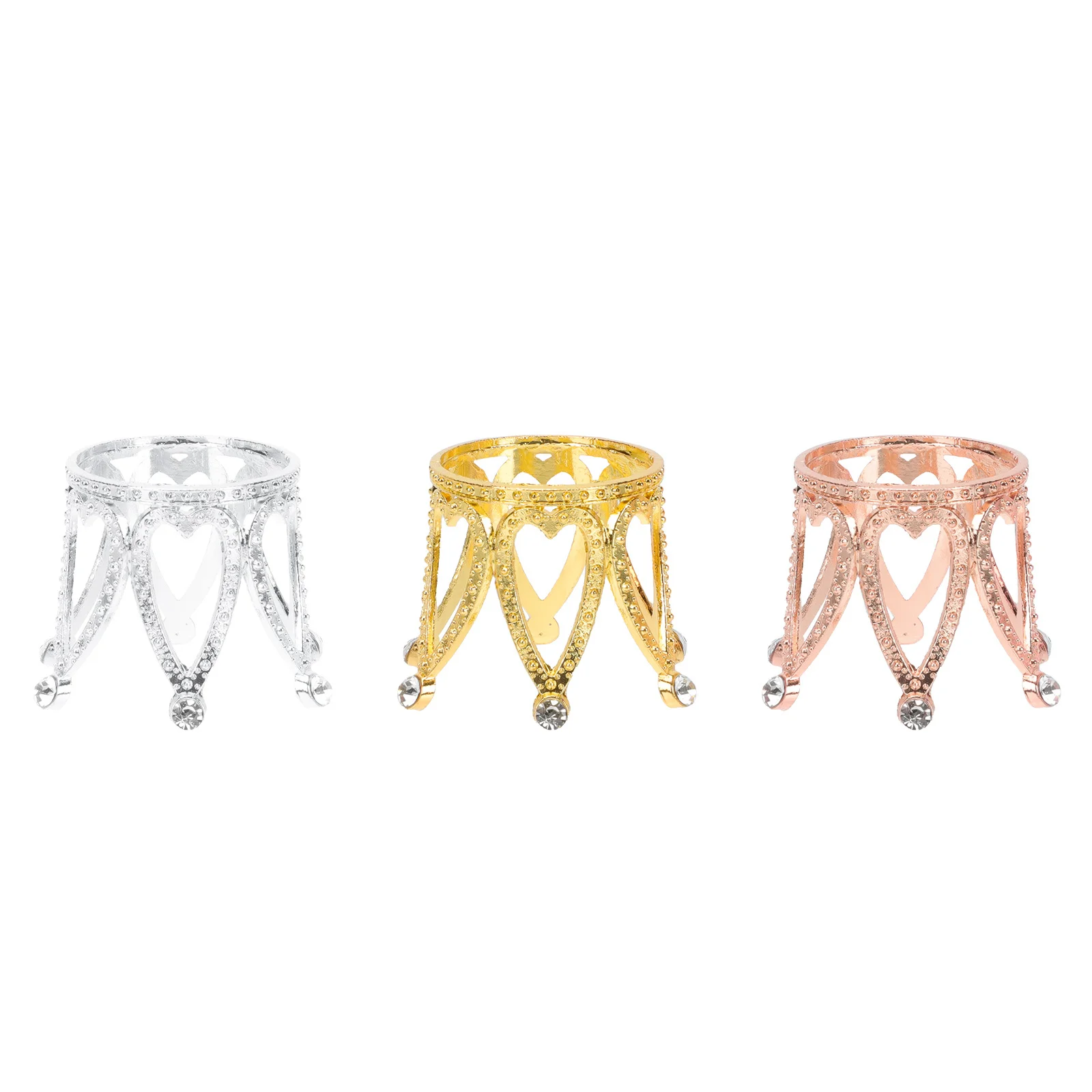 

3Pcs Crystal Balls Base Zinc Alloy Crown Pedestal Exquisite Desktop Decor Office Bedroom Living Room Crystal Balls Stand