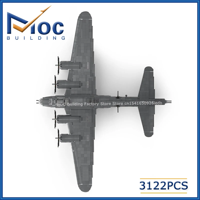 Hot MOC Building Blocks Military Series Fighter Boeings B-17 Flying Fortress Model DIY Assembly Bricks Creative Toys Xmas Gifts