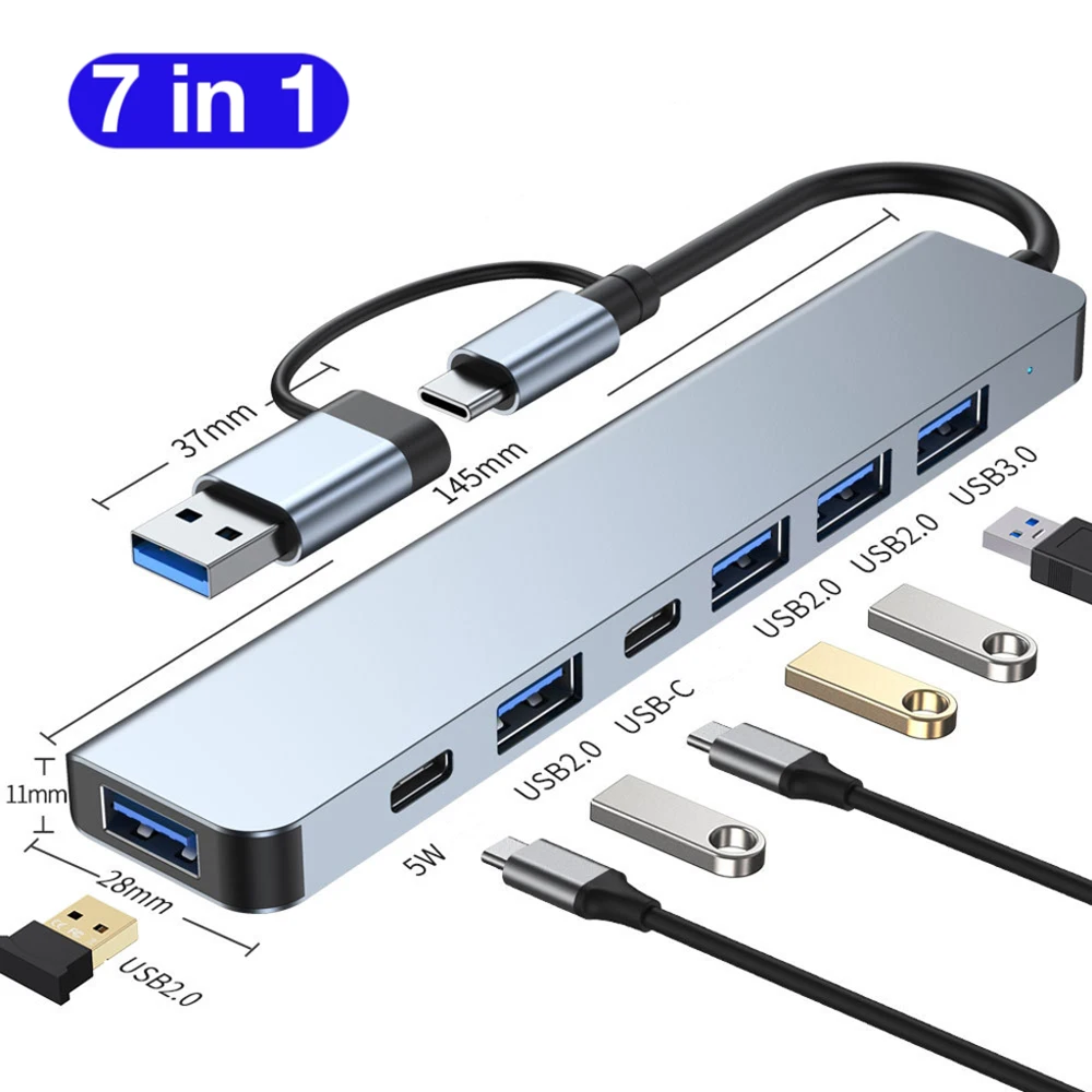 

8-IN-2 USB HUB 3.0 USB C HUB Dock Station 5Gbps High Speed Transmission USB Splitter Type C to USB OTG Adapter For Macbook Pro