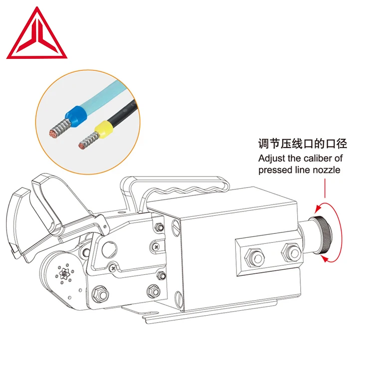 6 square terminal pneumatic crimping machine Round tube terminal pressing hexagon pneumatic cable lug crimping tool