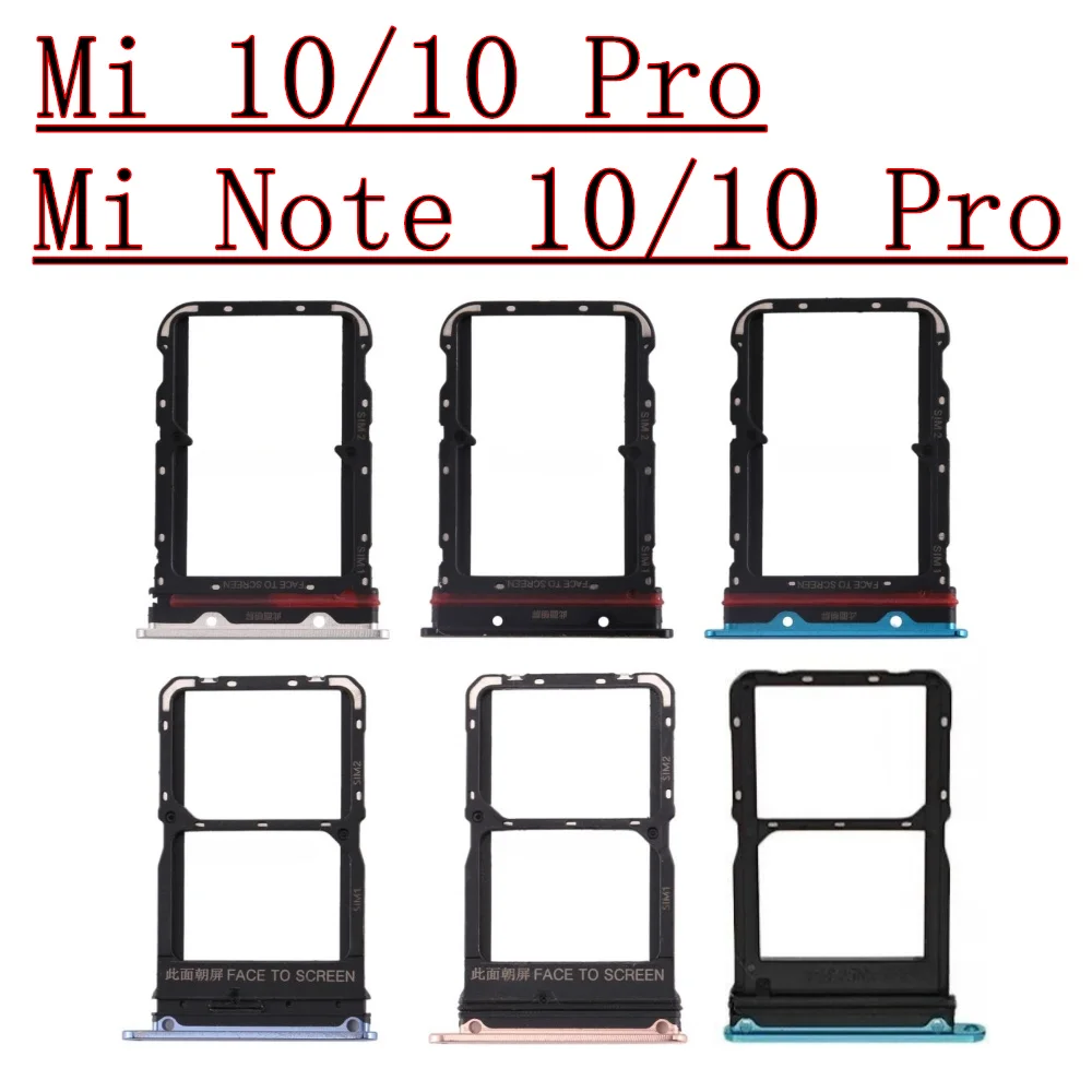 Bandeja de cartão sim sd para xiaomi mi 10 pro 10pro, novo suporte para slot de chip sim, gaveta mi note 10 pro note10 lite