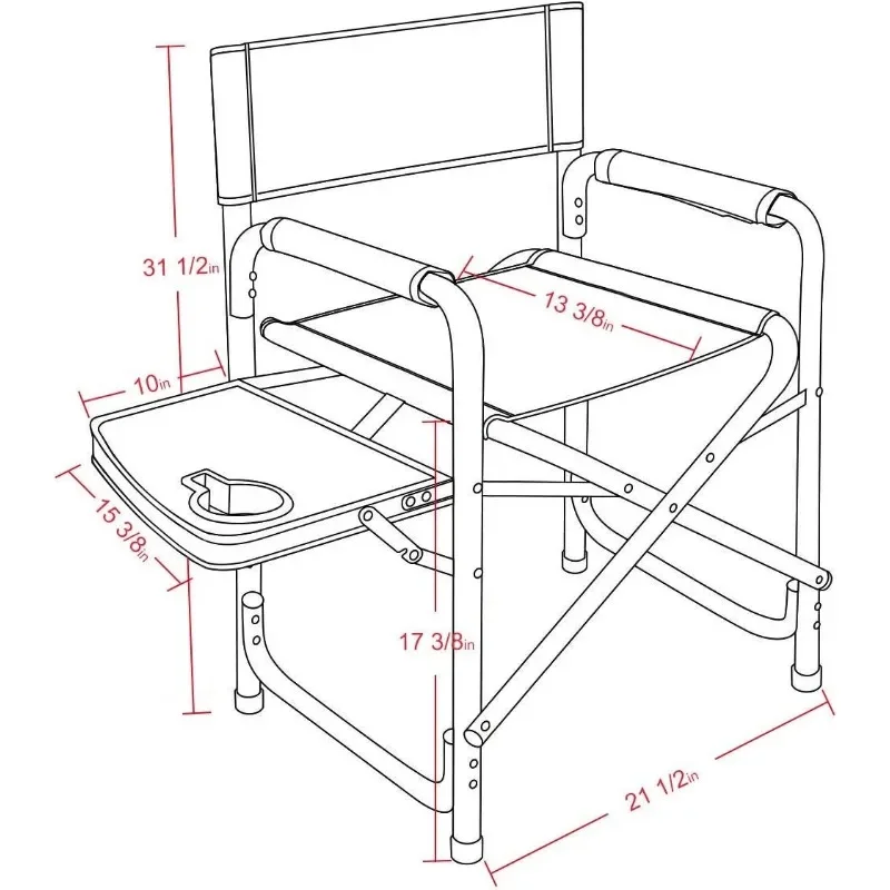 كرسي مدير قابل للطي خفيف الوزن، إطار فولاذي من سبائك الرمادي الأزرق، حمل سهل التخزين، مهرجان الشاطئ للتخييم في الهواء الطلق