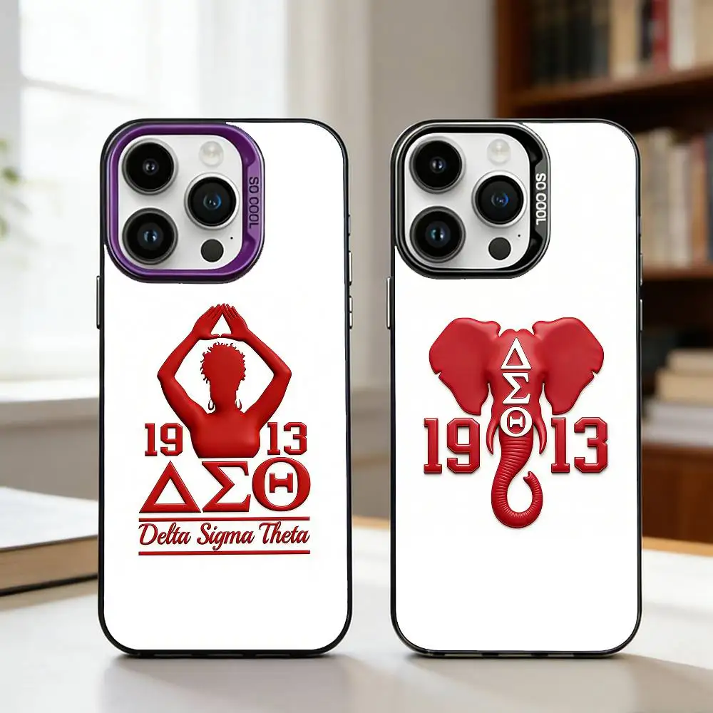 

D-Delta S-Sigma Theta Phone Case For iPhone17,16,15,14,13,12,11,Pro,MAX Gray Matte Silicone Black Cover