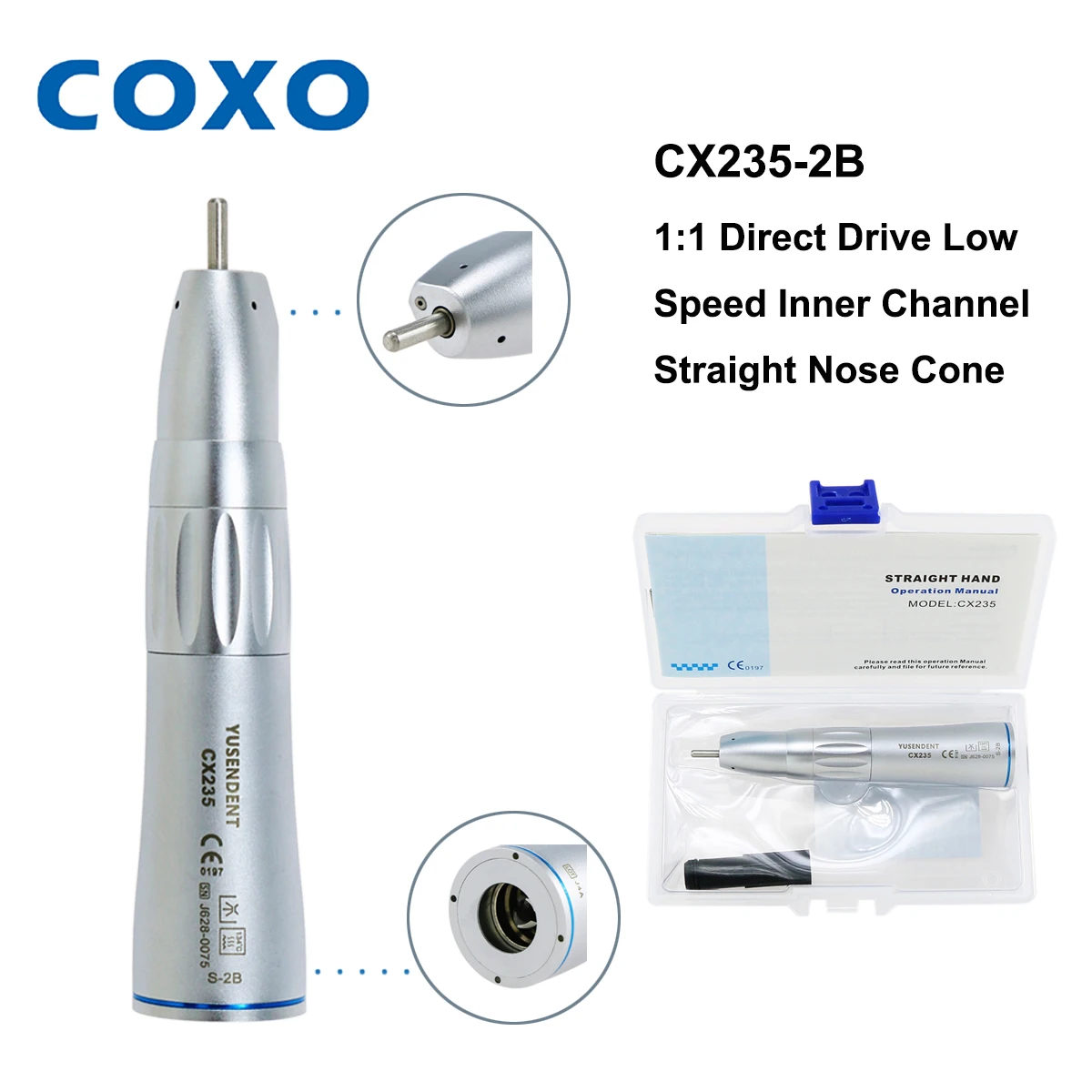 COXO Dental manipolo a bassa velocità angolo dritto canale interno acqua Spray odontoiatria micromotore motore elettrico strumenti dentali