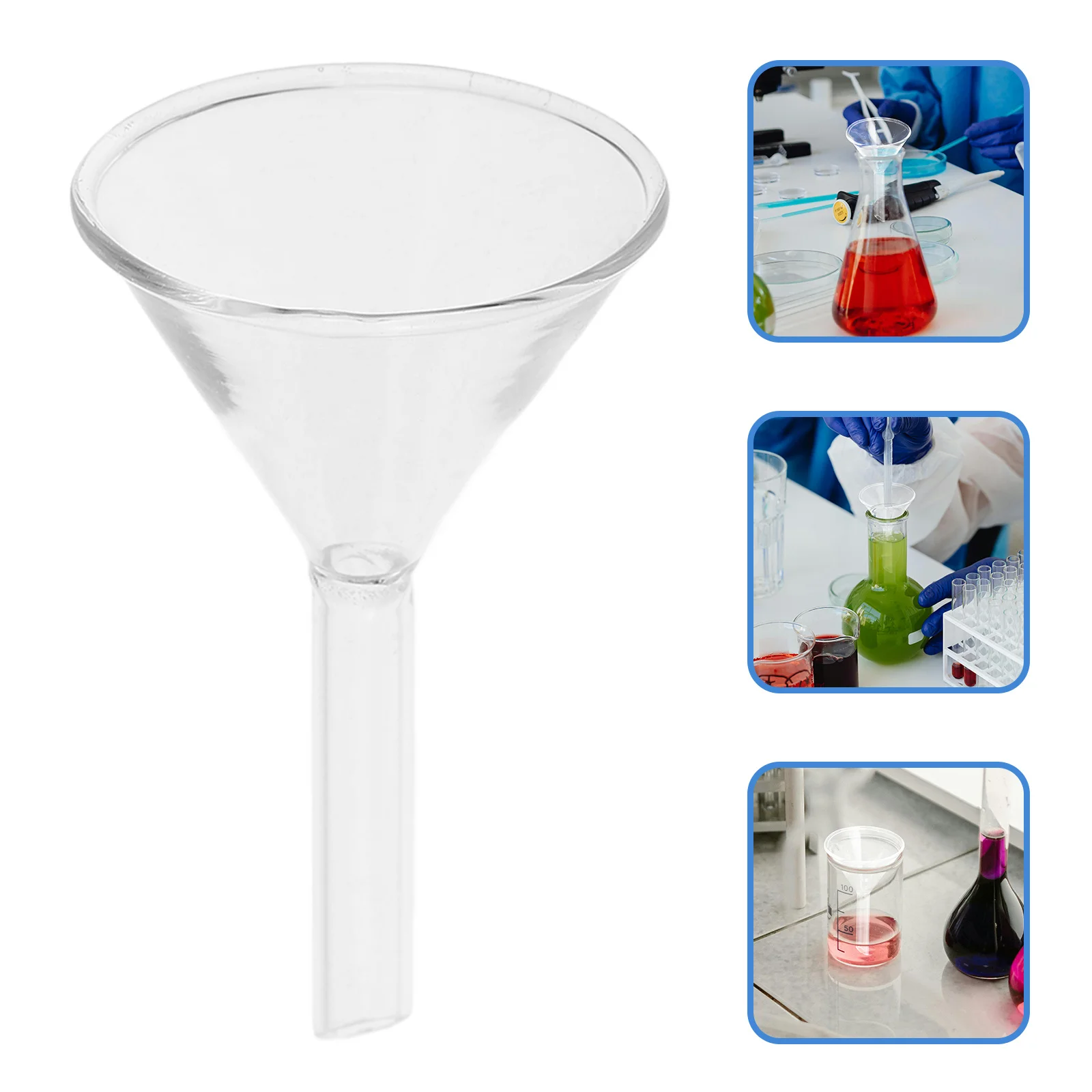 

3 Pcs Glass Scientific Filling Funnel Lab Equipment for Bottles Glassware Water Clear