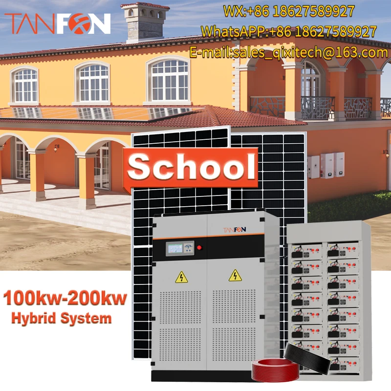 School 100KW 300KW 500KW 1MW Commercial Solar Panel Battery High Efficiency with Battery and Inverter