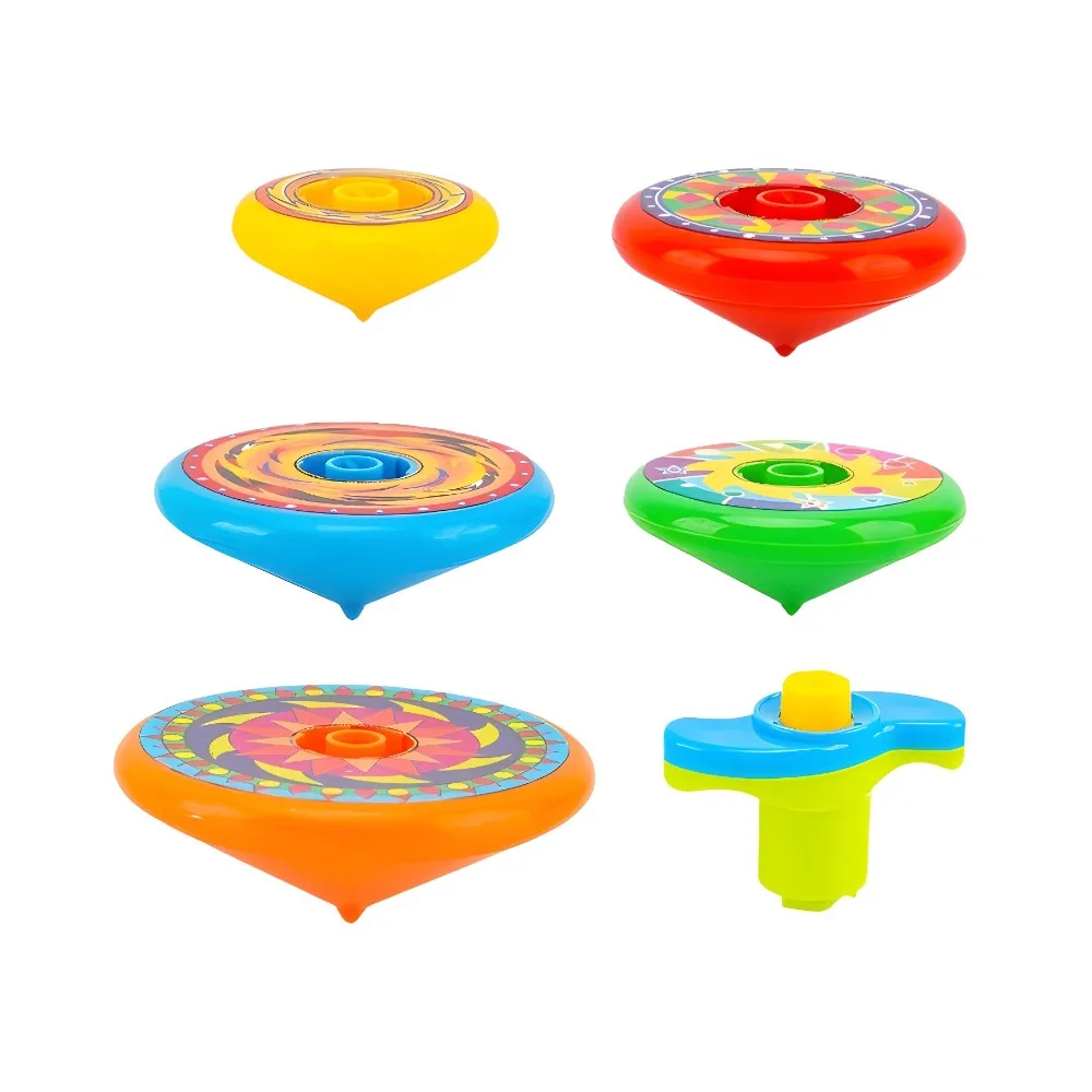 Rotating Stacked Spinning Top Gyro Folding Interesting Flying Stacking Gyroscopes Desktop Game Manual Launcher Gyroscope Set