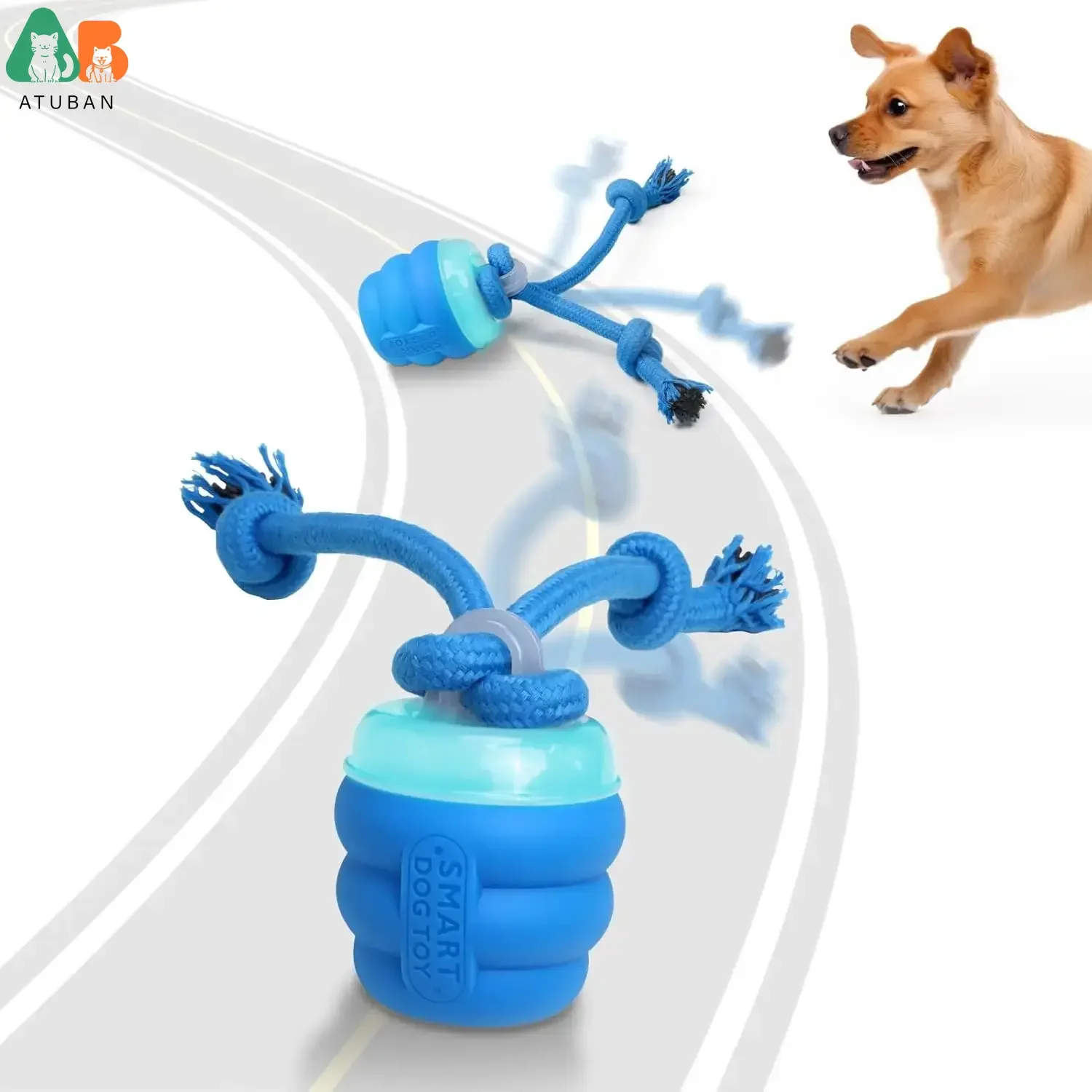 

ATUBAN Interactive Dog Toys with Motion Activated, Squeaky Dog Toy Active Rolling Ball Wicked Ball for Daily Training,Pool Balls