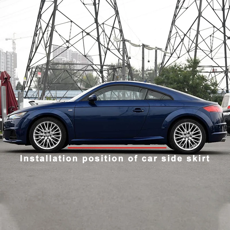 

Car Side Skirts Extensions Bumper Door Lip Splitters Winglet Carbon Look ABS For Audi TT TTS TTRS 2004-2008 2009-2014 2015-2019