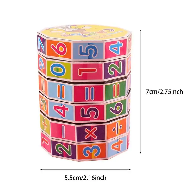 Matemática Magic Cube Números cilíndricos Contando Puzzle Multiplicação Puzzle Game Gift Stickers Grande assistência para crianças Aprender matemática