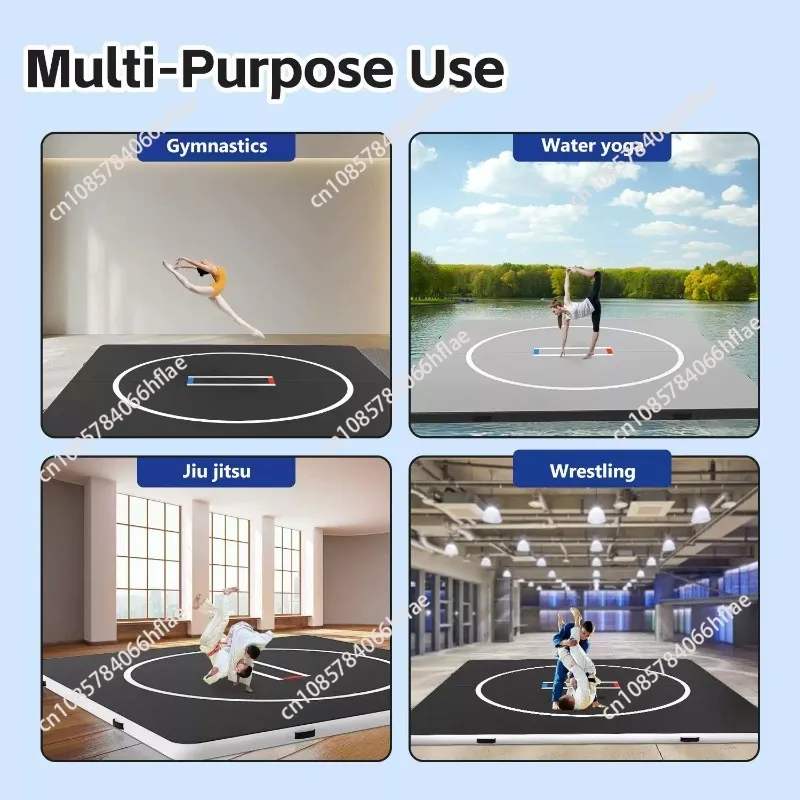 Professional Thick Inflatable Air Tumbling Mat, Large PVC Training Mat for Gymnastics, Cheerleading, Wrestling & Home Yoga Use