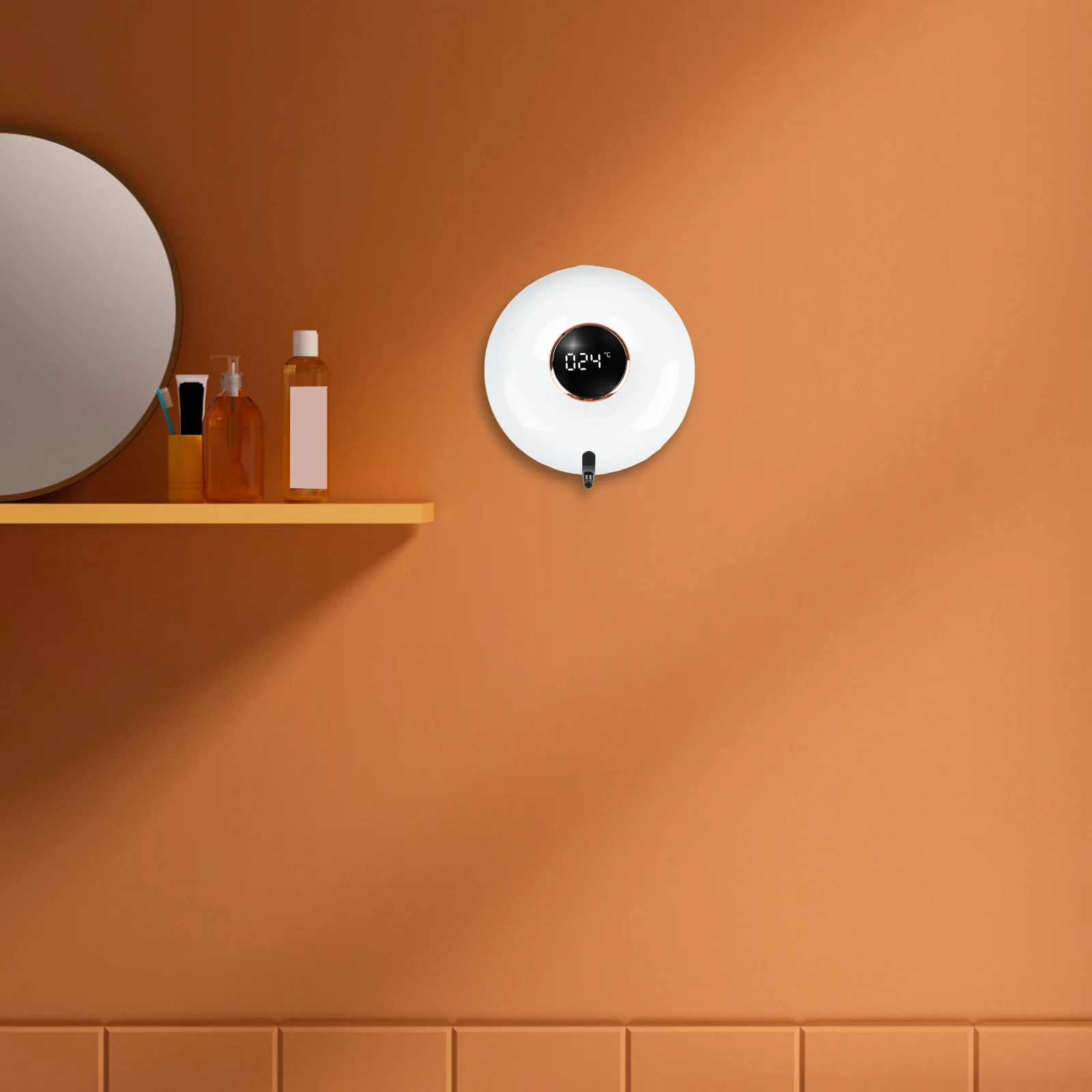 Dispensador de jabón recargable para baño y cocina, diseño montado en la pared, pegamento que no deja marcas, diseño de consumo de energía