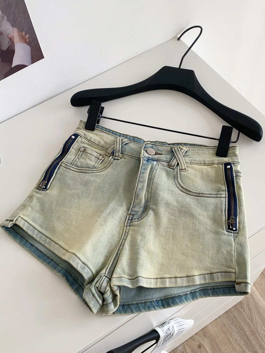 

Sexy Slim Fit High Waist Denim orts Women's Summer 2025 New Design Side Zipper Retro Sle Hot Pants Casual Wide Leg Pants