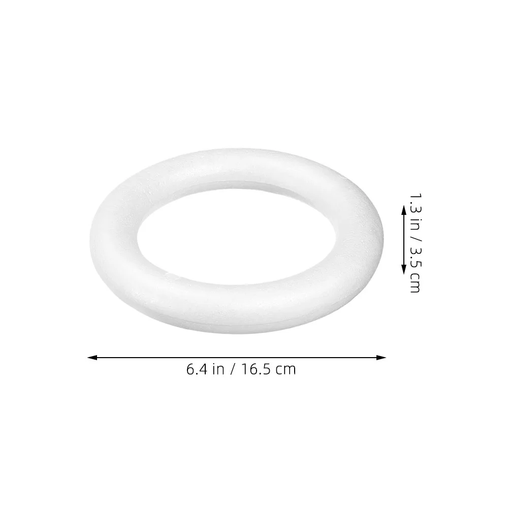 6 Pcs Foam Ring High Density Air Dry Clay Blank Design Foams Circle Unfinished Crafts Festival Party Model Novelty Accessories