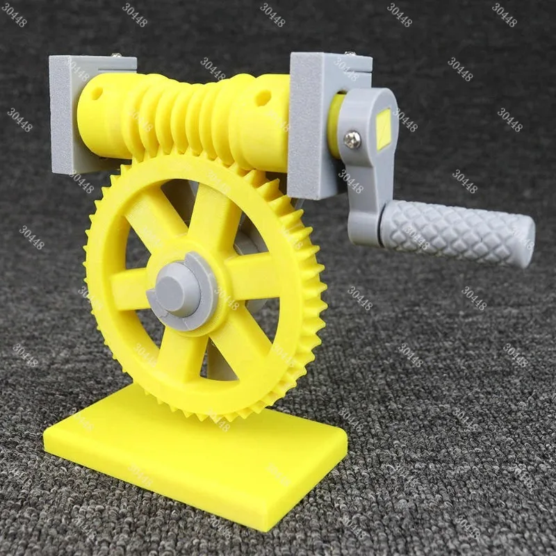 Worm Gear Transmission Model Reducer Mechanical Principle 3d Printed Teaching Model Hand-cranked Helical Gear Demonstration