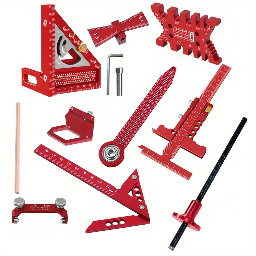 High-performing Woodworking Measuring Tools Set Featuring Essential Calipers Markers And Optimal Protective Box