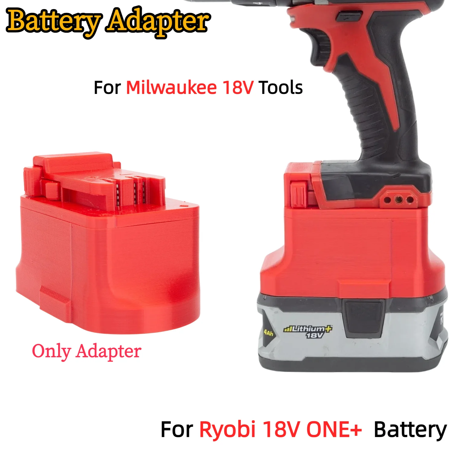 

Battery Adapter/Converter for Ryobi 18V ONE+ Lithium Ion Battery TO Milwaukee 18V Cordless Power Tools(Only Adapter)