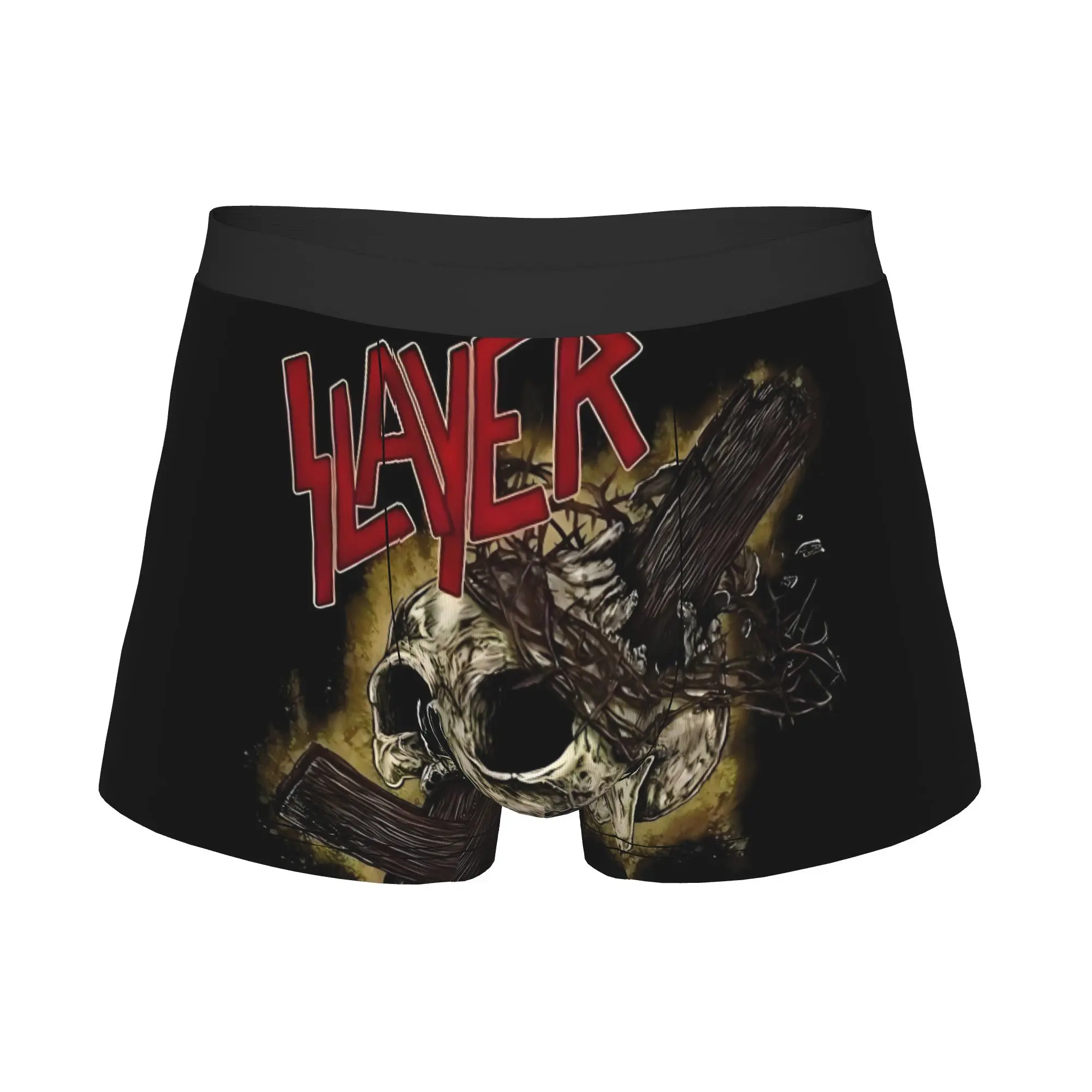 Novelty S-Slayers Skull Cross Boxers Shorts Panties Male Underpants Comfortable Heavy Metal Band  Briefs Underwear